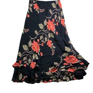 Y2K Floral Layered Midi Skirt